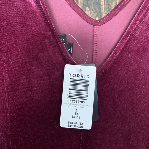 Torrid Velvet Dress - Picture 2 of 2